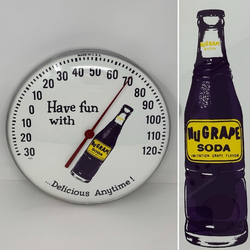 Nugrape soda vtg thermometer - vtg,